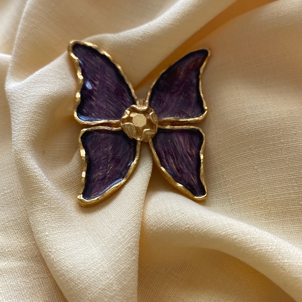💜Yves Saint Laurent - Vintage butterfly brooch